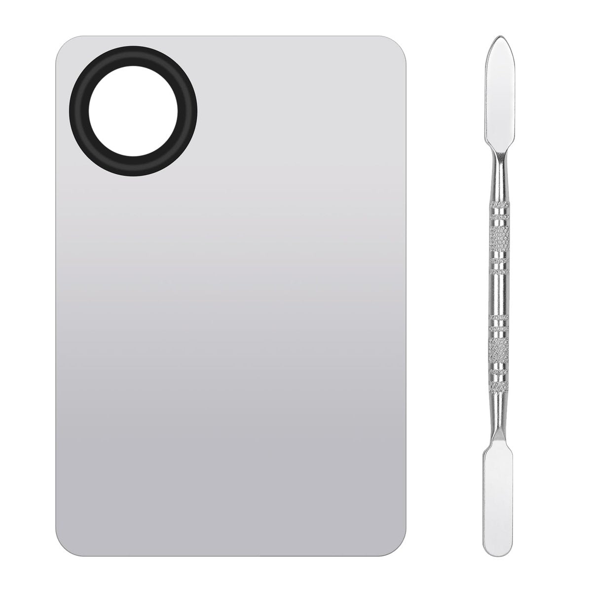 Stainless Steel Cosmetic Makeup Palette & Foundation Spatula – Professional Makeup Mixing Tool by MixPeak (Silver, 1 Piece) - görsel 1