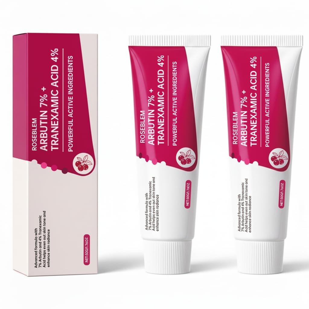 Roseblem Arbutin 7% + Tranexamic Acid 4% Face Cream for Dark Spots & Uneven Skin Tone – Hydrating, Non-Irritating, Safe for Sensitive Skin, 1.76 oz (Pack of 2) Avelisse