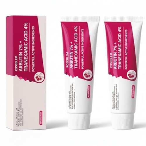 Roseblem Arbutin 7% + Tranexamic Acid 4% Face Cream for Dark Spots & Uneven Skin Tone – Hydrating, Non-Irritating, Safe for Sensitive Skin, 1.76 oz (Pack of 2) Avelisse