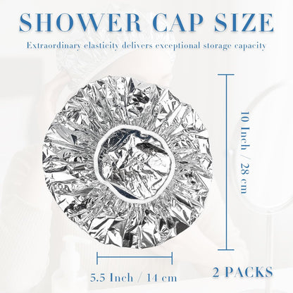 Brvlsoc Reusable Aluminum Foil Heat Cap – Deep Conditioning Processing Cap with Elastic Band for Hair Treatment & Coloring, Salon, Sauna & Home Use (Silver, Adjustable)