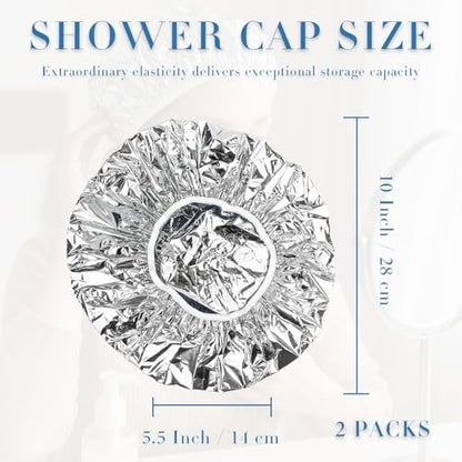 Brvlsoc Reusable Aluminum Foil Heat Cap – Deep Conditioning Processing Cap with Elastic Band for Hair Treatment & Coloring, Salon, Sauna & Home Use (Silver, Adjustable)