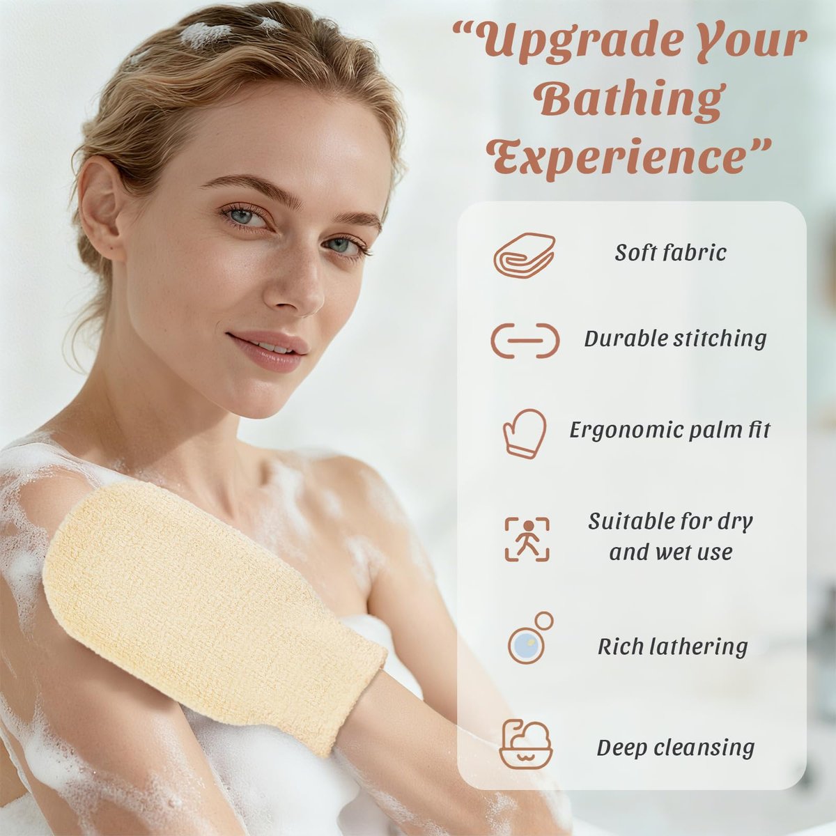 Brvlsoc 2-Pack Hemp Bath Gloves – Natural Exfoliating Shower Mitts for Body Scrub, Gentle Washcloth Mittens for Men & Women Skincare - görsel 5