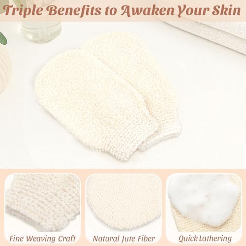 Brvlsoc 2-Pack Hemp Bath Gloves – Natural Exfoliating Shower Mitts for Body Scrub, Gentle Washcloth Mittens for Men & Women Skincare - görsel 10