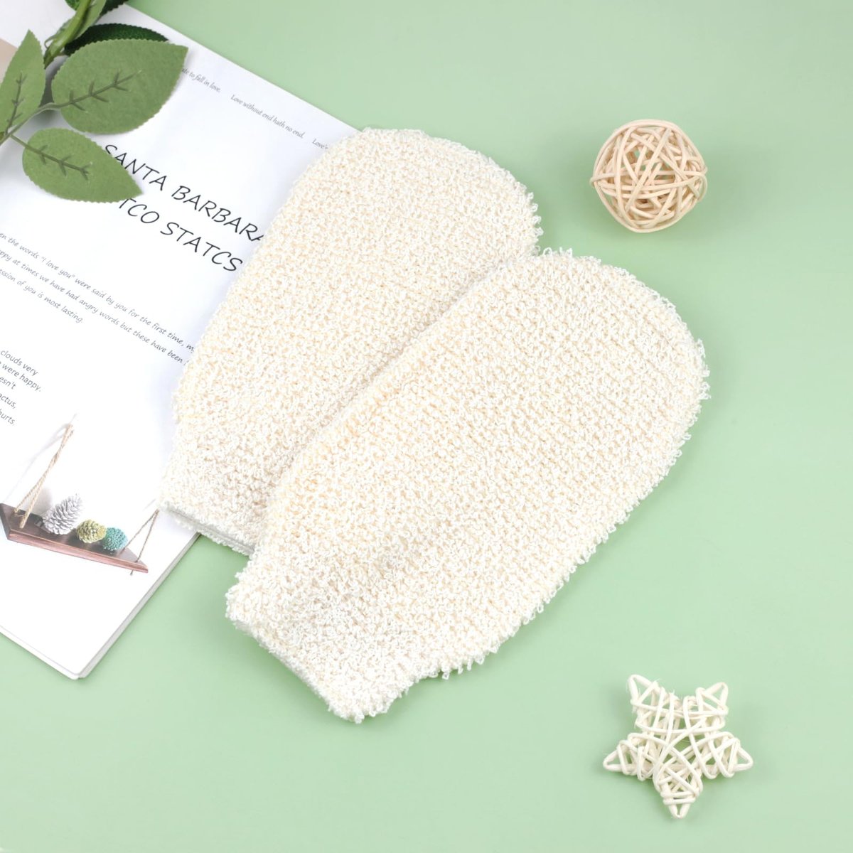 Brvlsoc 2-Pack Hemp Bath Gloves – Natural Exfoliating Shower Mitts for Body Scrub, Gentle Washcloth Mittens for Men & Women Skincare - görsel 13