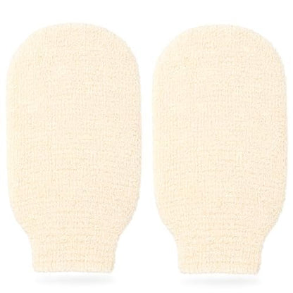 Brvlsoc 2-Pack Hemp Bath Gloves – Natural Exfoliating Shower Mitts for Body Scrub, Gentle Washcloth Mittens for Men & Women Skincare