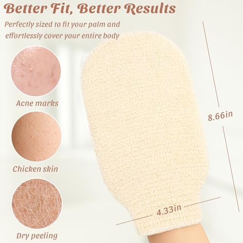 Brvlsoc 2-Pack Hemp Bath Gloves – Natural Exfoliating Shower Mitts for Body Scrub, Gentle Washcloth Mittens for Men & Women Skincare - görsel 12