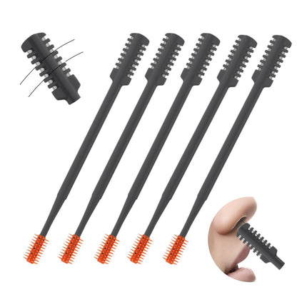 Arskivrov 5-Pack 2-in-1 Nasal Hair Cutter – 2026 Upgrade Double-Sided Nose Hair Trimmer, Manual and Portable for Women and Men, Gray