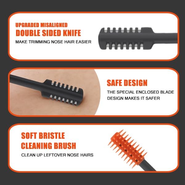 Arskivrov 5-Pack 2-in-1 Nasal Hair Cutter – 2026 Upgrade Double-Sided Nose Hair Trimmer, Manual and Portable for Women and Men, Gray - görsel 6