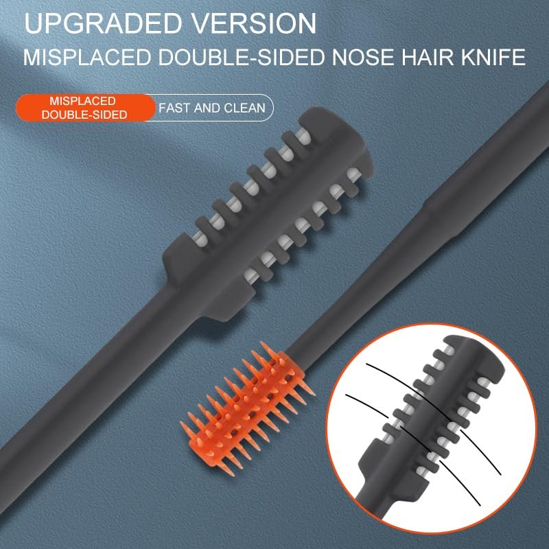 Arskivrov 5-Pack 2-in-1 Nasal Hair Cutter – 2026 Upgrade Double-Sided Nose Hair Trimmer, Manual and Portable for Women and Men, Gray - görsel 8