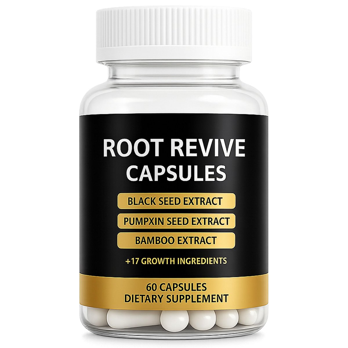 Root Revive Capsules – Hair Growth Supplement for Black Women with Biotin, Black Seed Extract, Bamboo & Saw Palmetto, 60 Count Avelisse