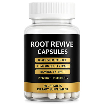 Root Revive Capsules – Hair Growth Supplement for Black Women with Biotin, Black Seed Extract, Bamboo & Saw Palmetto, 60 Count Avelisse