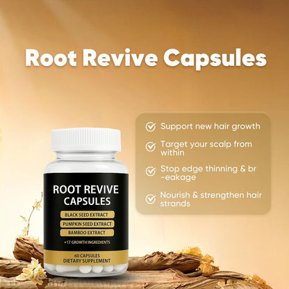Root Revive Capsules – Hair Growth Supplement for Black Women with Biotin, Black Seed Extract, Bamboo & Saw Palmetto, 60 Count Avelisse