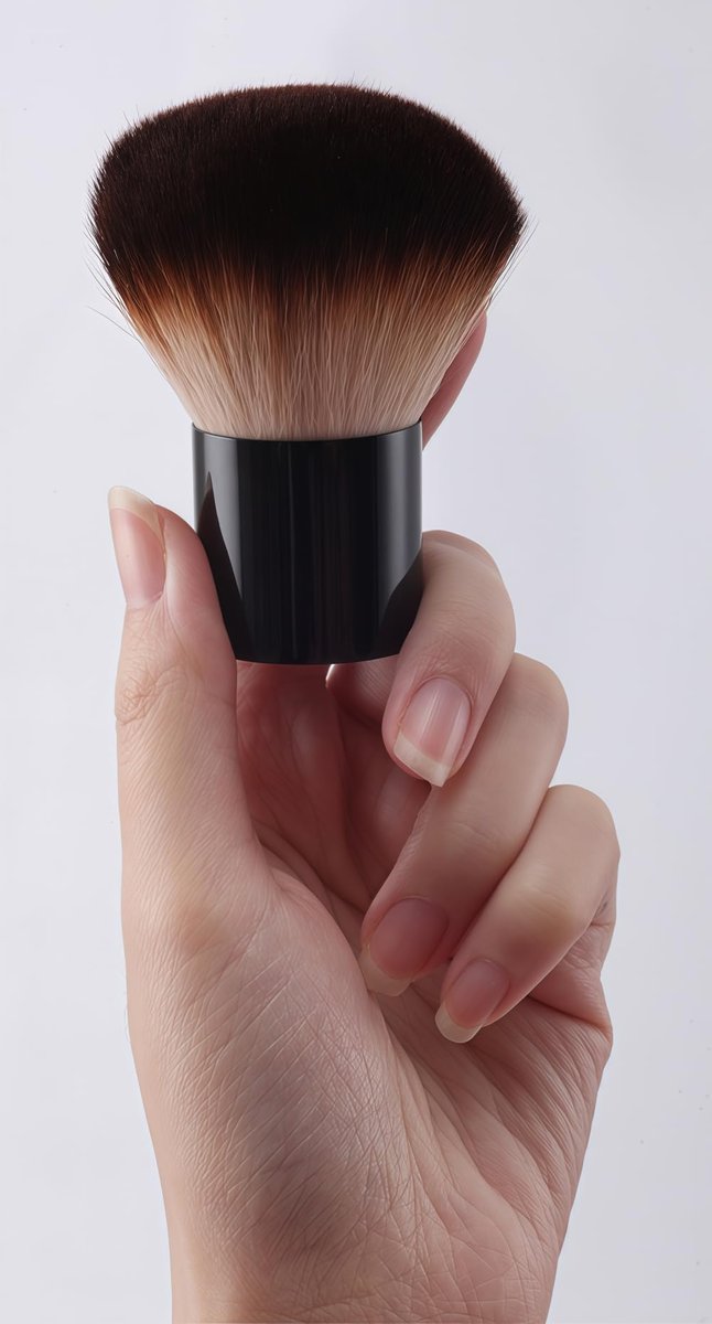 HAPPITON Kabuki Face Brush for Powder Foundation & Blush Blending & Buffing with Aluminum Handle - görsel 7