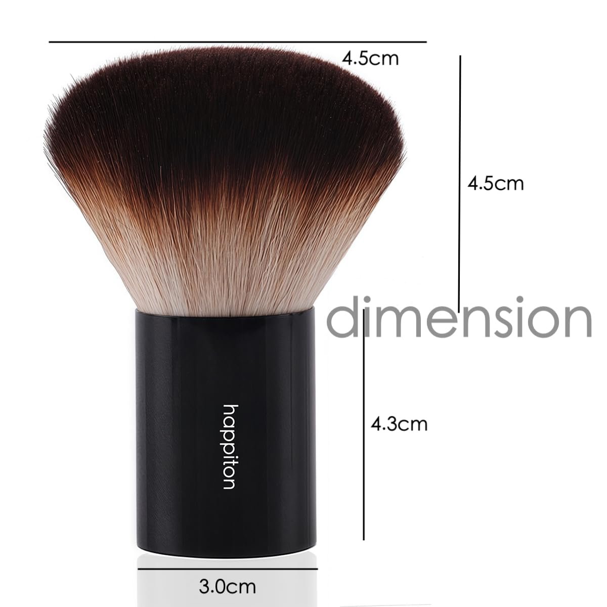 HAPPITON Kabuki Face Brush for Powder Foundation & Blush Blending & Buffing with Aluminum Handle - görsel 5