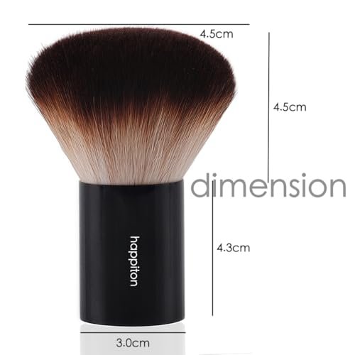 HAPPITON Kabuki Face Brush for Powder Foundation & Blush Blending & Buffing with Aluminum Handle - görsel 6