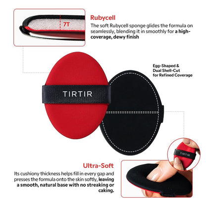 TIRTIR Soft-shell Cushion Puff 5-Pack - Original Synthetic Makeup Sponge for Flawless Application