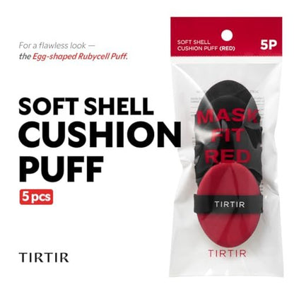 TIRTIR Soft-shell Cushion Puff 5-Pack - Original Synthetic Makeup Sponge for Flawless Application