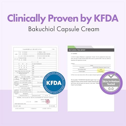 TOSOWOONG Bakuchiol Capsule Cream - High Purity Bakuchiol 5,000ppm Retinol Alternative Wrinkle Care Firming Anti Aging Moisturizer with 12 Peptides & 3 Ceramides - Korean Skincare 50ml Avelisse