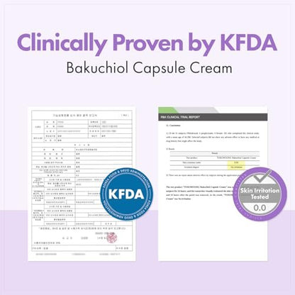 TOSOWOONG Bakuchiol Capsule Cream - High Purity Bakuchiol 5,000ppm Retinol Alternative Wrinkle Care Firming Anti Aging Moisturizer with 12 Peptides & 3 Ceramides - Korean Skincare 50ml Avelisse