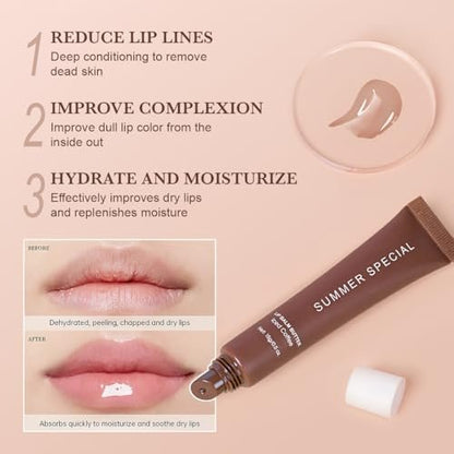 5 Pack Summer Special Lip Butter Hydration Lip Gloss with Shea Butter & Olive Oil - Soothes Dry Lips, Natural Tint & Gloss Effect, Lip Repair for Women Avelisse