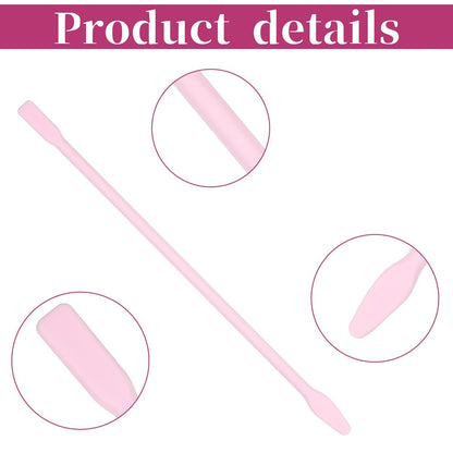 4 PCS Non-Stick Wax Spatulas Set - Silicone Wax Applicator in Pink for Home Salon Body Use