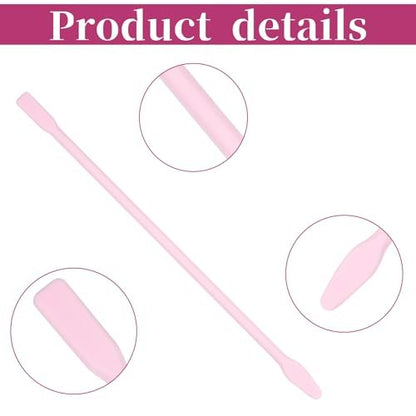 4 PCS Non-Stick Wax Spatulas Set - Silicone Wax Applicator in Pink for Home Salon Body Use