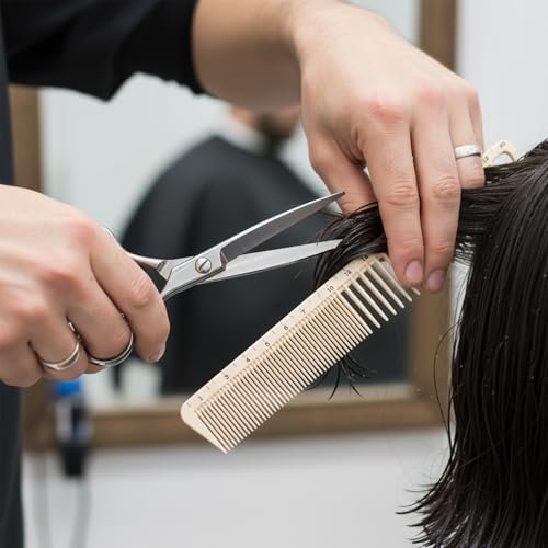2-Pack Hair Cutting Combs with Ruler Measurements – Anti-Static Professional Barber Comb for Salon, Hair Stylists, and Barbers – Fine Cutting Comb - görsel 12