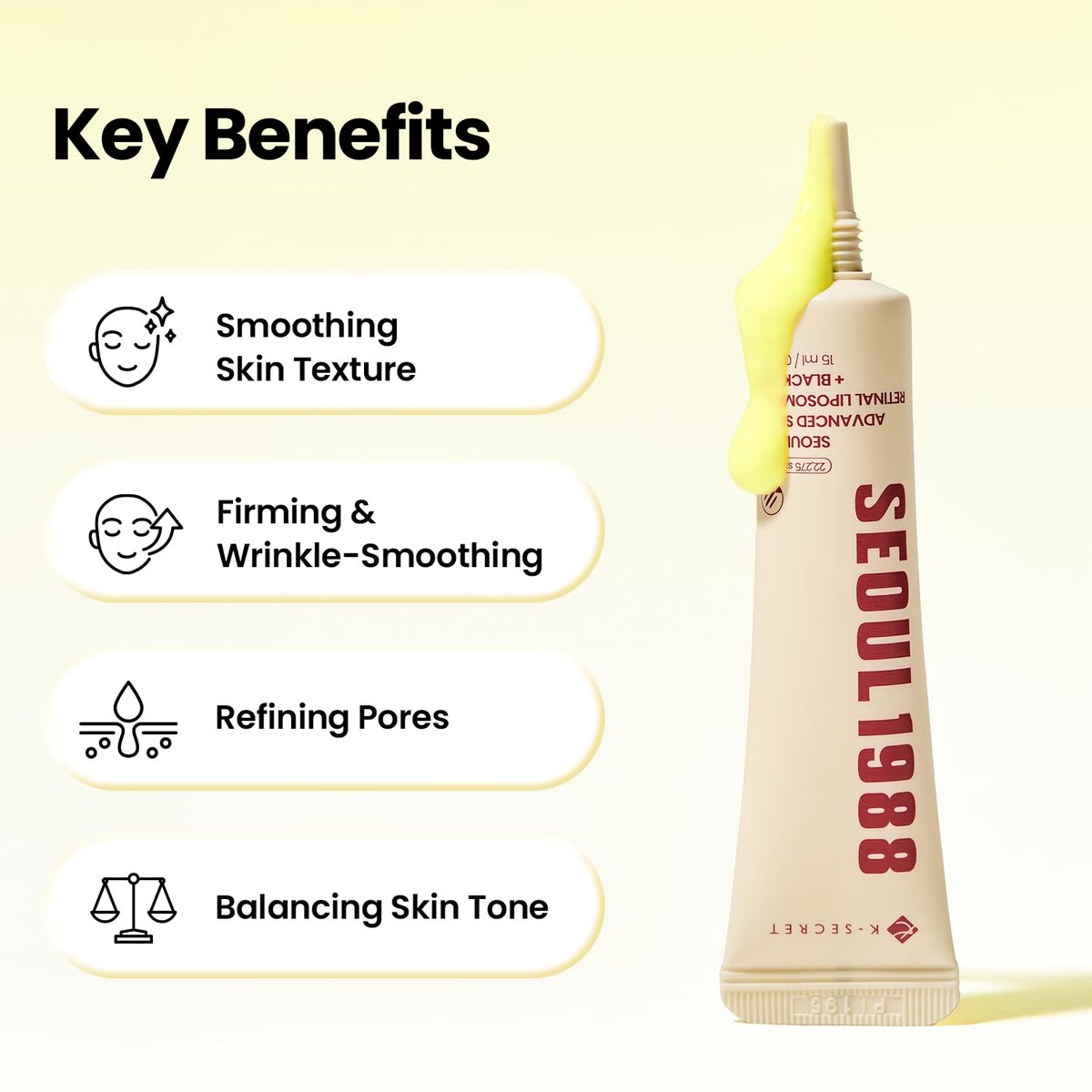 K-SECRET SEOUL 1988 Retinal Advanced Shot – Retinol Alternative Serum with 22,275 Spicules & Advanced Retinal Liposome 12% for Fine Lines & Skin Texture | Korean Skincare, 15ml - görsel 8