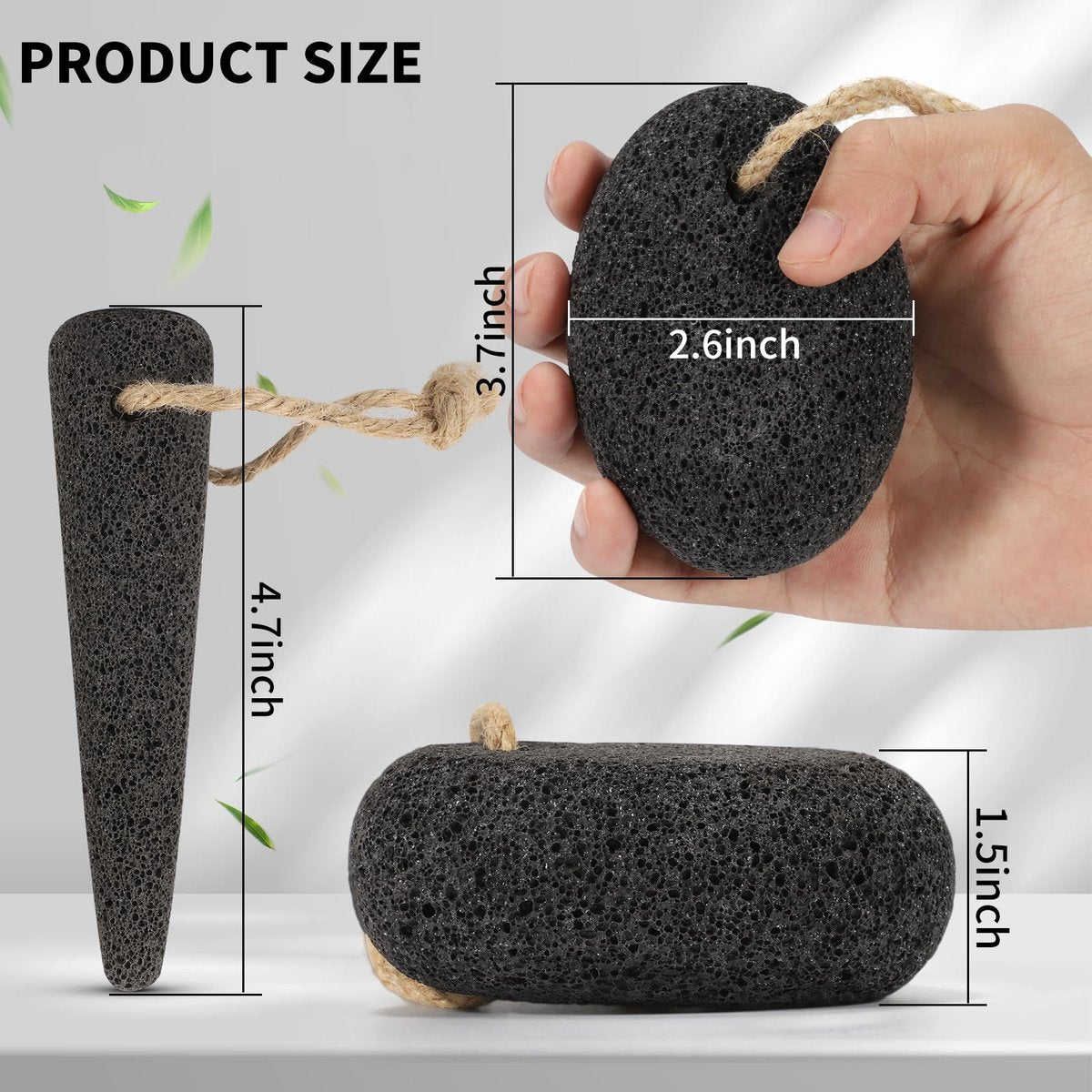 ÖkoStamm 4 Pack Natural Volcanic Pumice Stone for Feet – Rough Feet Scrubber with Hanging Rope for Dead Skin Removal, Pedicure Exfoliation Tool for Feet, Elbows, Knees - görsel 5