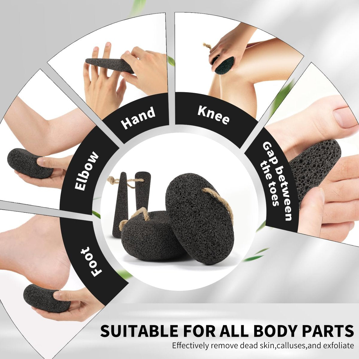 ÖkoStamm 4 Pack Natural Volcanic Pumice Stone for Feet – Rough Feet Scrubber with Hanging Rope for Dead Skin Removal, Pedicure Exfoliation Tool for Feet, Elbows, Knees - görsel 11