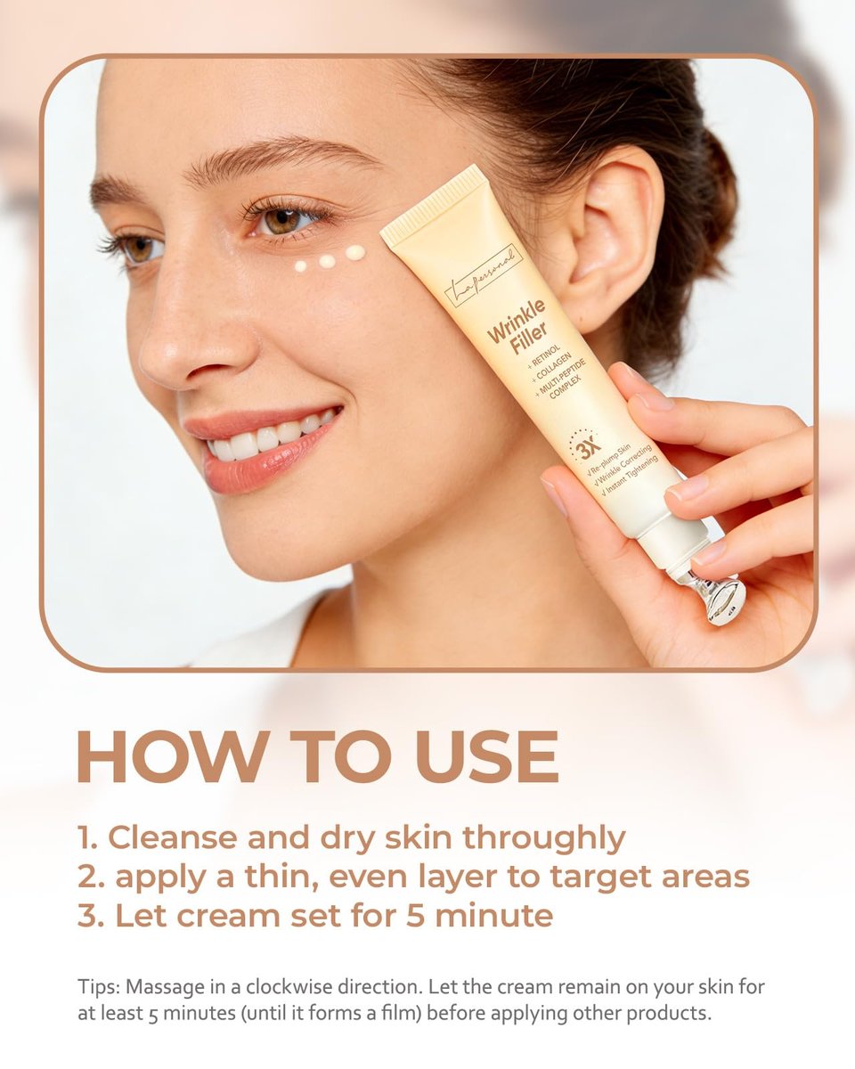 LA.PERSONAL Wrinkle Filler for Deep Wrinkles & Fine Lines - Instant Eye Face Lift Cream with Collagen & Multi-Peptide Complex, 0.53 Oz Avelisse