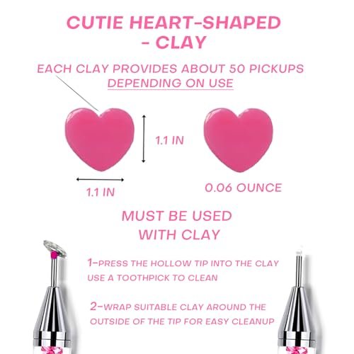 Pink Rhinestone Picker Tool Set - 2 Pack Dual-Head Wax Pens with Tips & Tweezers for Nail Art, Crystal and Gem Application - görsel 10