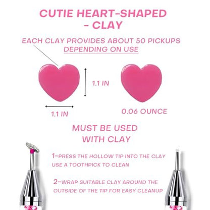 Pink Rhinestone Picker Tool Set - 2 Pack Dual-Head Wax Pens with Tips & Tweezers for Nail Art, Crystal and Gem Application