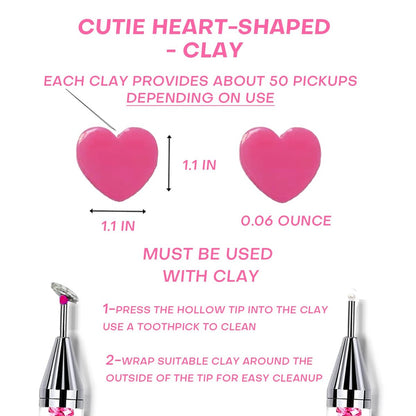 Pink Rhinestone Picker Tool Set - 2 Pack Dual-Head Wax Pens with Tips & Tweezers for Nail Art, Crystal and Gem Application