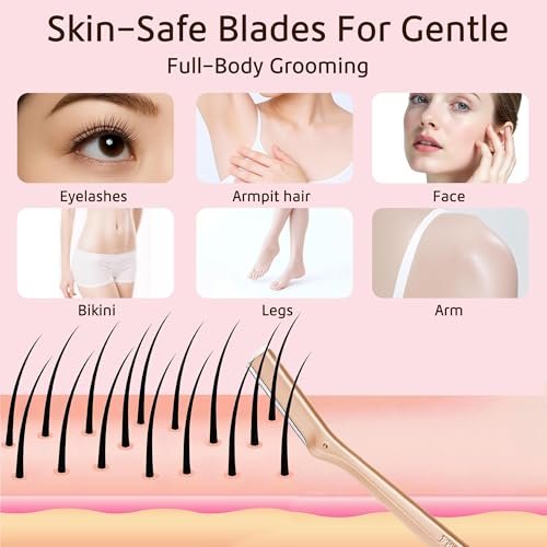 20 Pack Replacement Blades Compatible with Tweezerman Facial Razor - Stainless Steel Face Razor Refills for Women, Peach Fuzz Remover & Exfoliating Razor Blades for Smooth, Radiant Skin - görsel 8