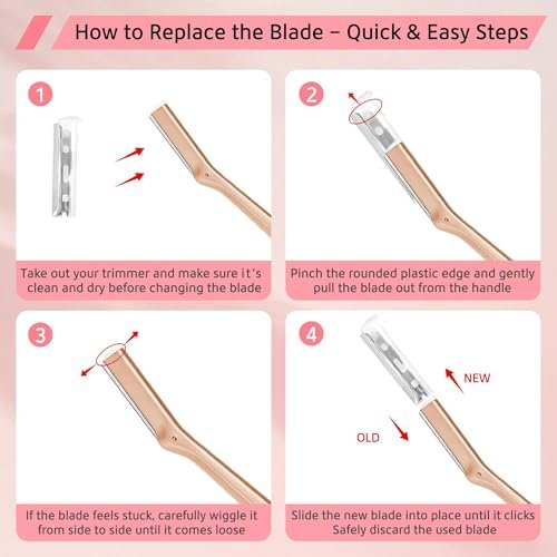 20 Pack Replacement Blades Compatible with Tweezerman Facial Razor - Stainless Steel Face Razor Refills for Women, Peach Fuzz Remover & Exfoliating Razor Blades for Smooth, Radiant Skin - görsel 10