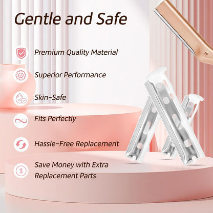 20 Pack Replacement Blades Compatible with Tweezerman Facial Razor - Stainless Steel Face Razor Refills for Women, Peach Fuzz Remover & Exfoliating Razor Blades for Smooth, Radiant Skin