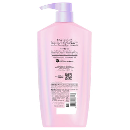 L'Oreal Paris Elvive Glycolic + Gloss Shine Boosting Conditioner, 28 Fl Oz - Cleanses and Smooths Dull, Porous Hair into High-Shine, Glossy Hair