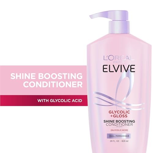L'Oreal Paris Elvive Glycolic + Gloss Shine Boosting Conditioner, 28 Fl Oz - Cleanses and Smooths Dull, Porous Hair into High-Shine, Glossy Hair - görsel 4