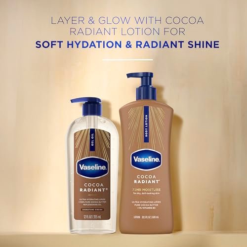 Vaseline Intensive Care Cocoa Radiant Body Gel Oil with 100% Pure Cocoa Butter, 12 oz Avelisse