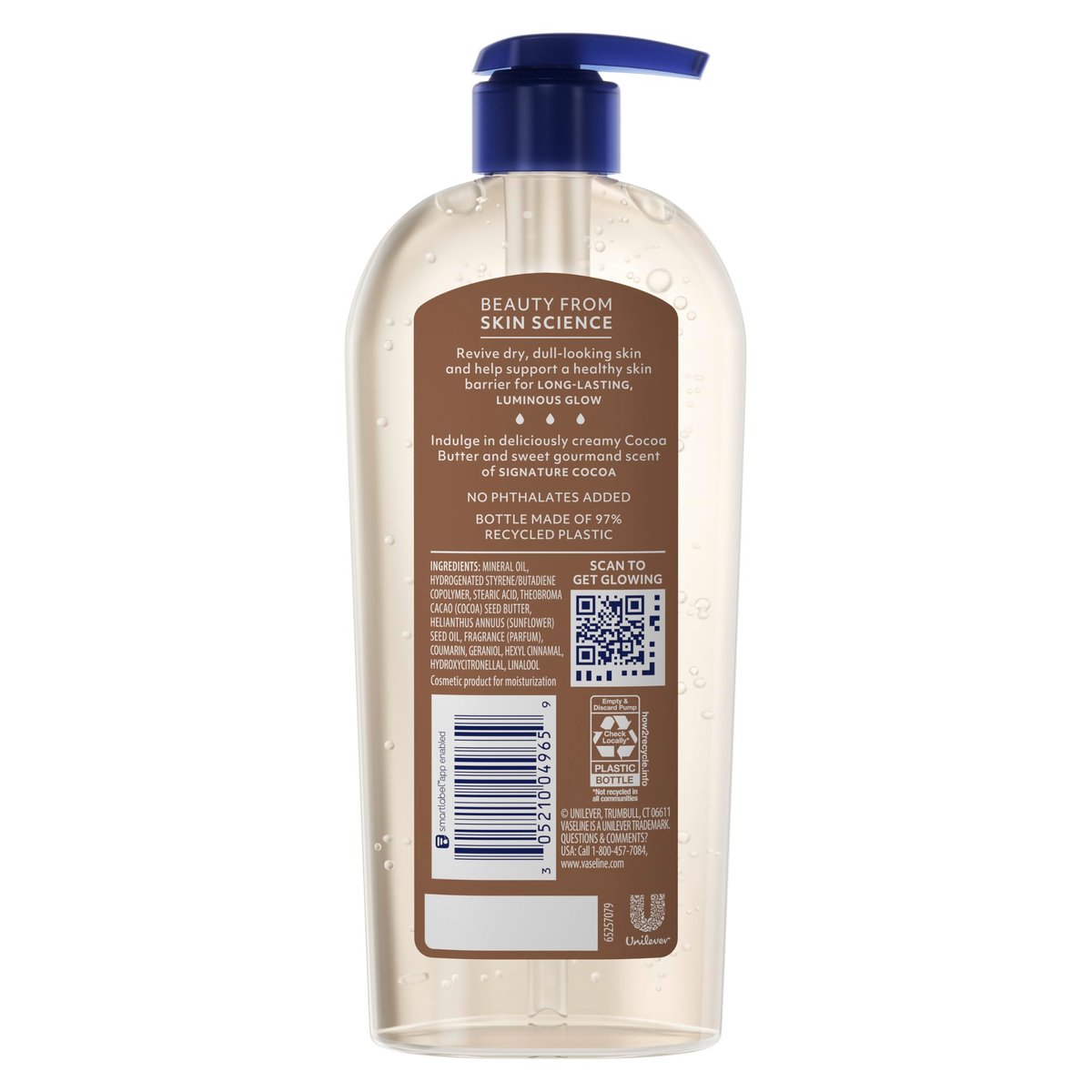 Vaseline Intensive Care Cocoa Radiant Body Gel Oil with 100% Pure Cocoa Butter, 12 oz Avelisse