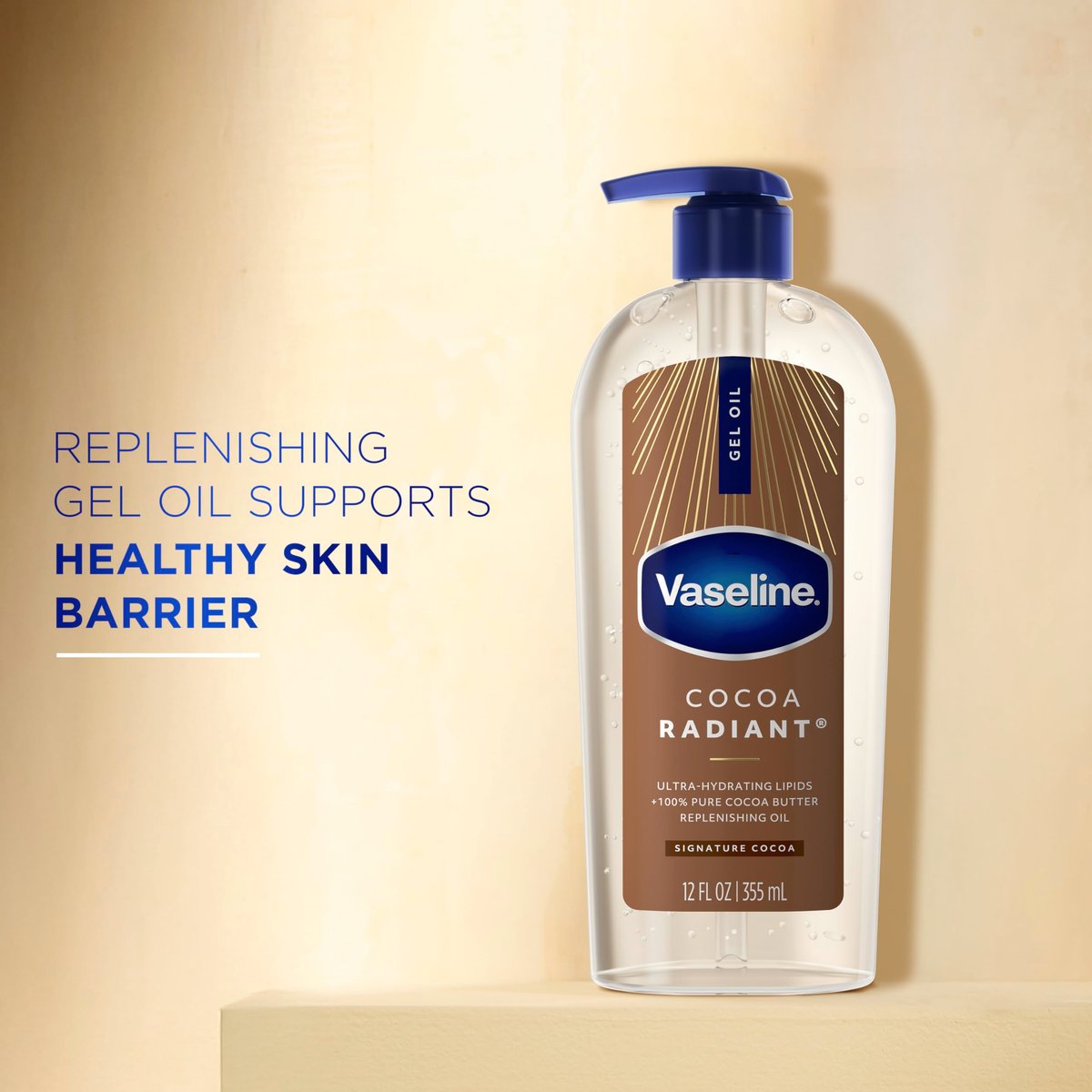 Vaseline Intensive Care Cocoa Radiant Body Gel Oil with 100% Pure Cocoa Butter, 12 oz Avelisse