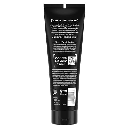 TRESemmé Defining Cream for Bouncy Curls, Lightweight Curl Control & Humidity Protection with Peptide Blend, 9 fl oz - görsel 4