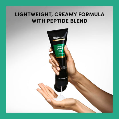 TRESemmé Defining Cream for Bouncy Curls, Lightweight Curl Control & Humidity Protection with Peptide Blend, 9 fl oz