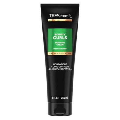 TRESemmé Defining Cream for Bouncy Curls, Lightweight Curl Control & Humidity Protection with Peptide Blend, 9 fl oz