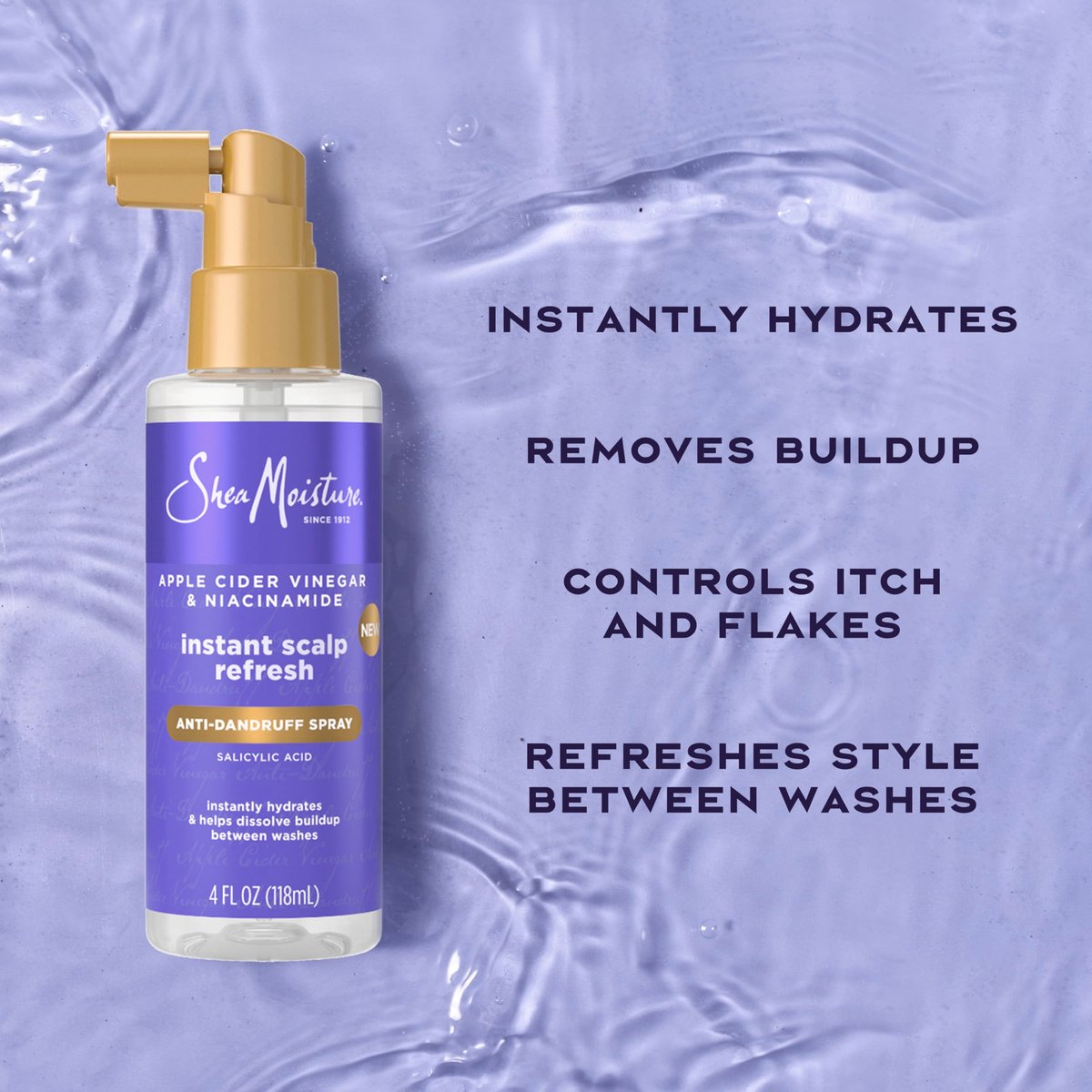 SheaMoisture Instant Scalp Refresh Anti-Dandruff Spray with Salicylic Acid and Scalp Repair Technology, 4 fl oz - görsel 5