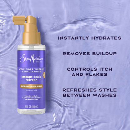 SheaMoisture Instant Scalp Refresh Anti-Dandruff Spray with Salicylic Acid and Scalp Repair Technology, 4 fl oz