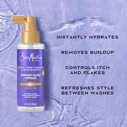 SheaMoisture Instant Scalp Refresh Anti-Dandruff Spray with Salicylic Acid and Scalp Repair Technology, 4 fl oz