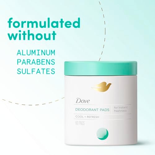 Dove Deodorant Cleansing Pads for Women - Neutralize Odor & Gently Exfoliate, Fresh Water Lily Scent, 60 Count Avelisse