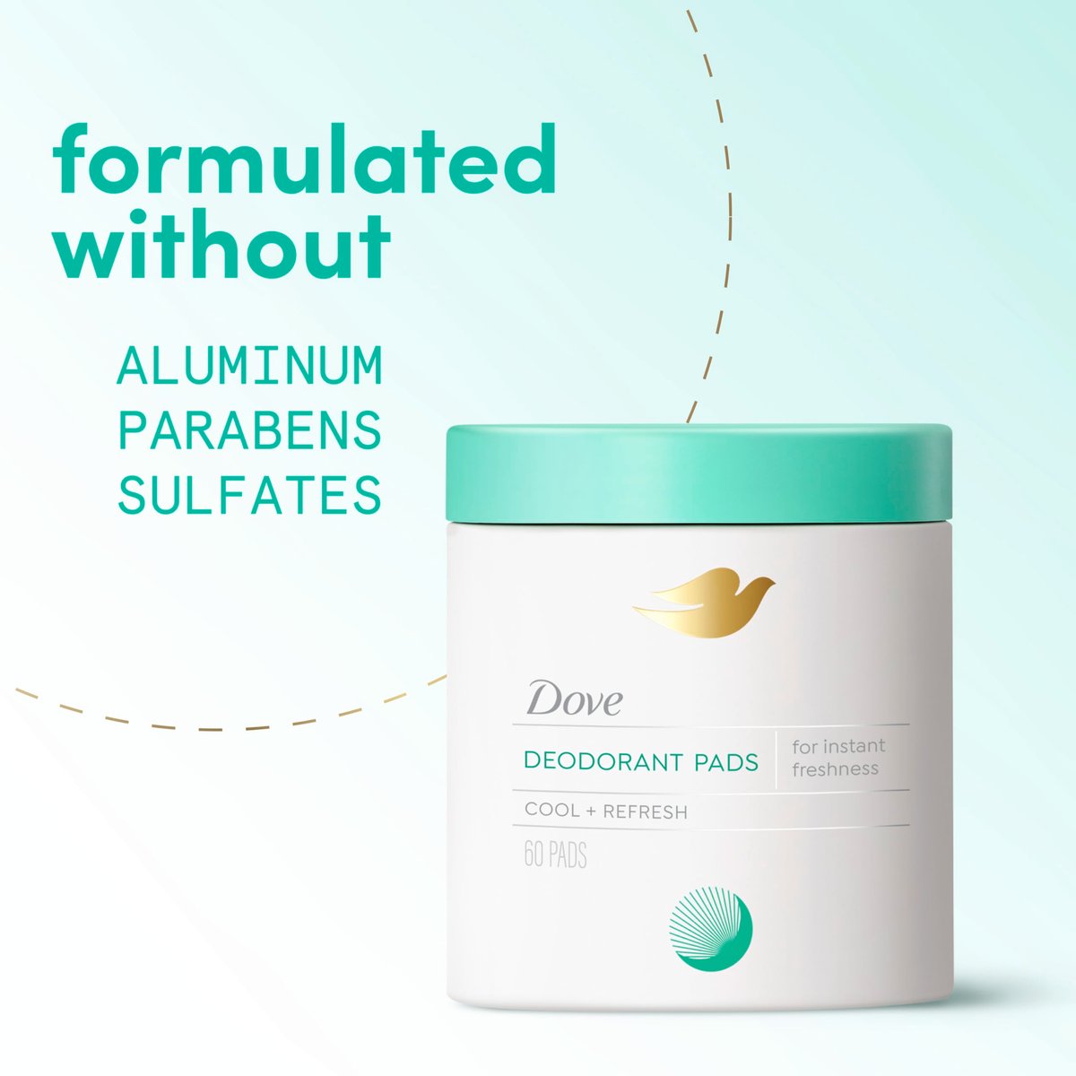 Dove Deodorant Cleansing Pads for Women - Neutralize Odor & Gently Exfoliate, Fresh Water Lily Scent, 60 Count Avelisse